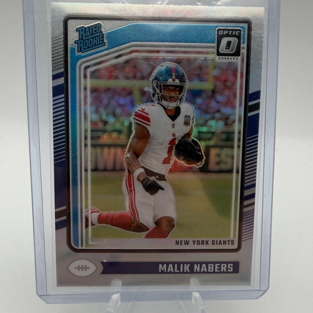 Malik Nabers 2024 Panini Optic Rated Rookie Card 271 NY Giants Silver Prizm